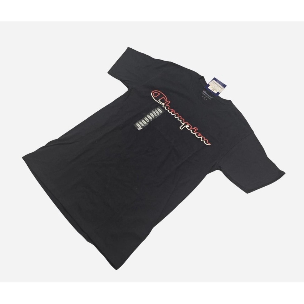 Navy blue Champion cotton tee with red and white logo - Small - Picture 1 of 5